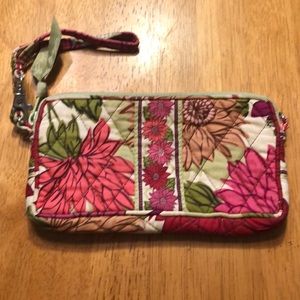 Red and Pink Flowered Wristlet